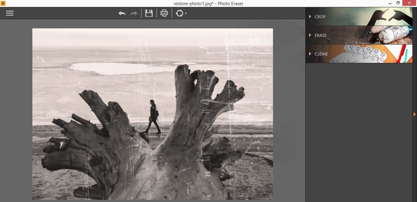 Старая фотография, открытая в Photo Eraser