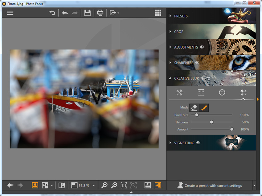Custom Blur с кистью, Brush Size, Hardness и Amount