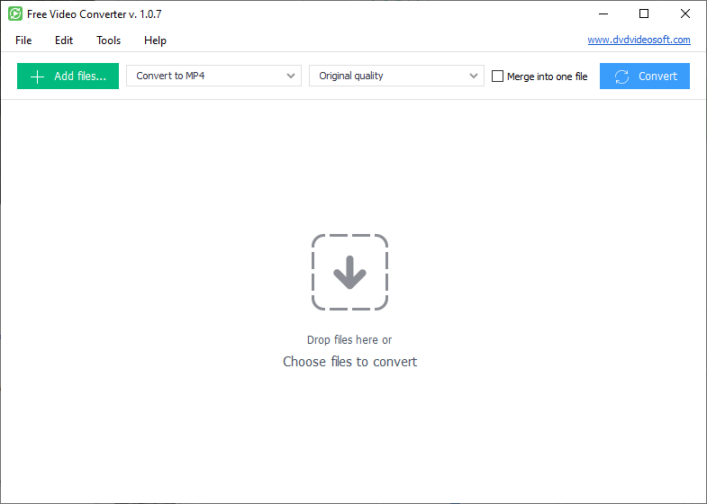 Главное окно DVDVideoSoft Free Video Converter