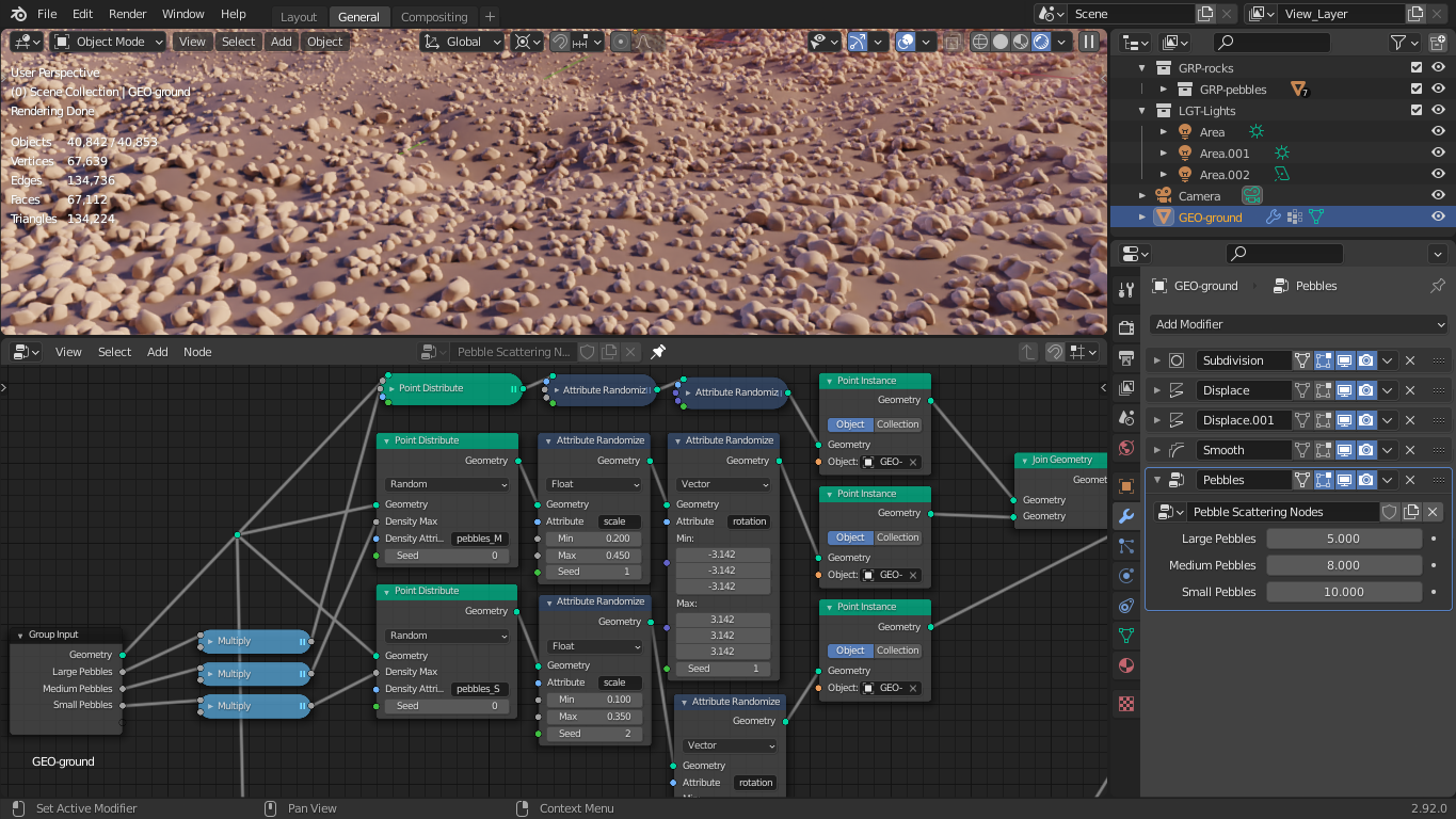 Редактор Geometry Nodes в Blender