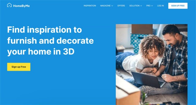 Интерфейс HomeByMe с трёхмерной планировкой