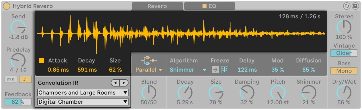 Hybrid Reverb в Ableton Live
