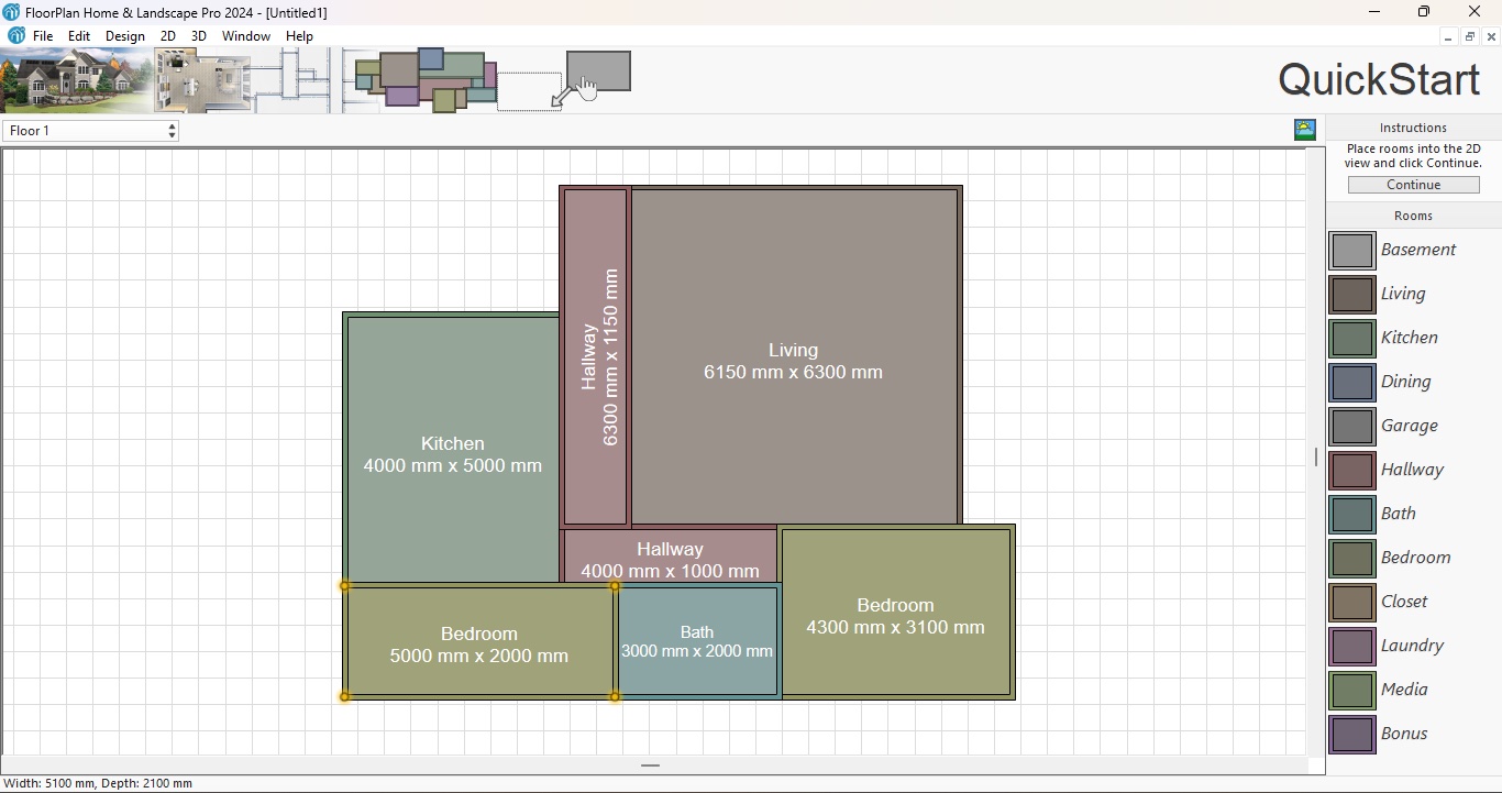 QuickStart в FloorPlan 3D