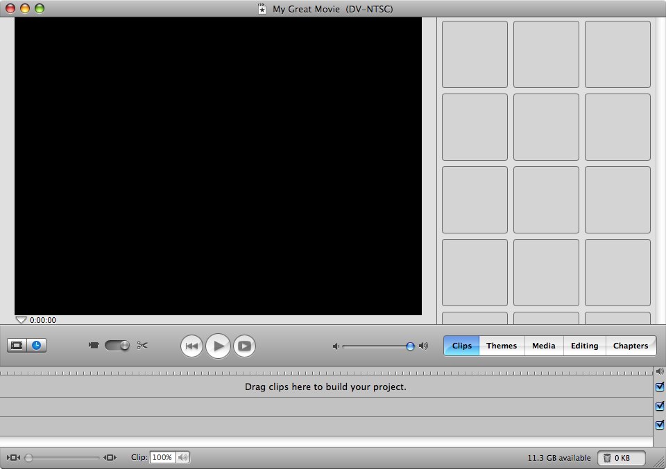 Интерфейс iMovie