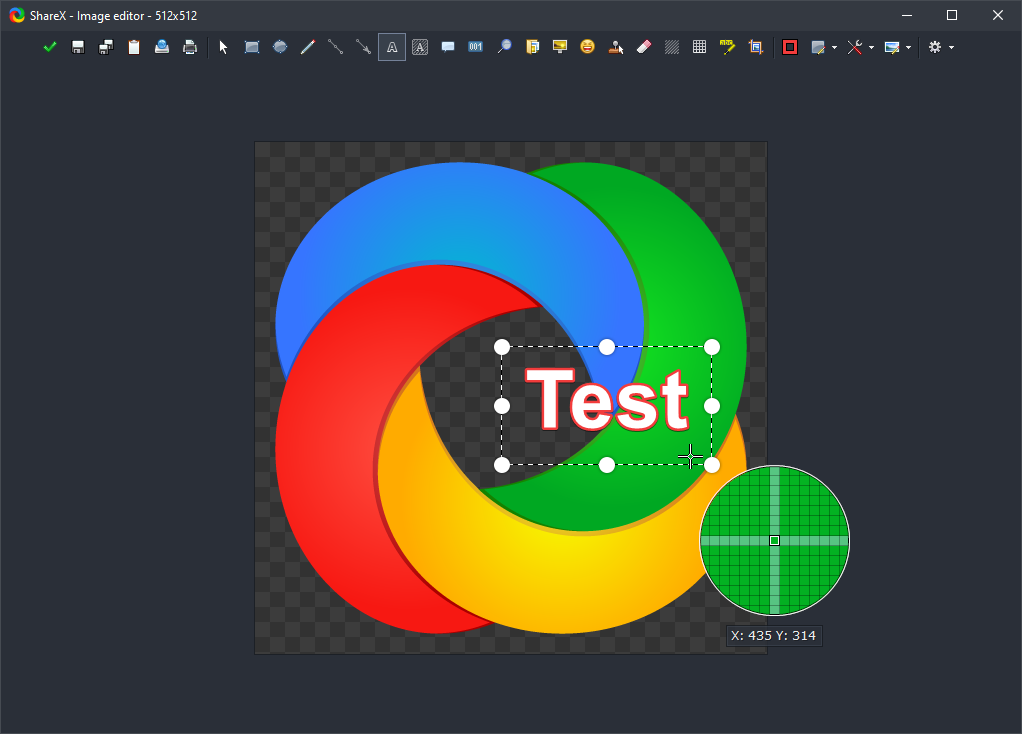 Встроенный редактор ShareX