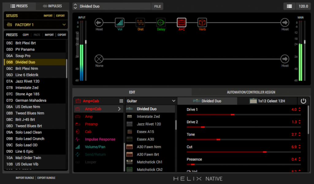 Интерфейс Line 6 Helix Native