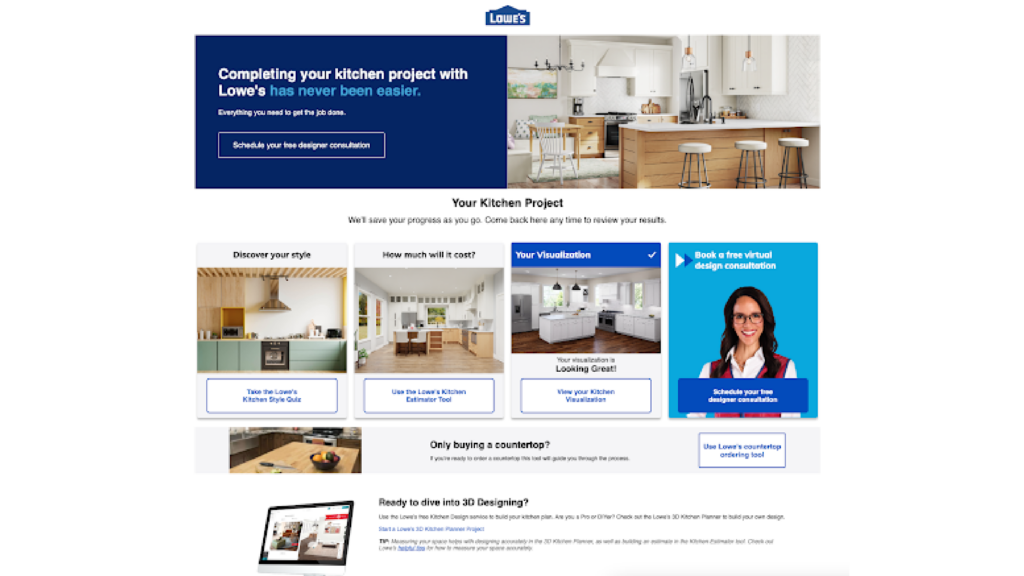 Главный хаб проекта Lowe’s Kitchen Designer