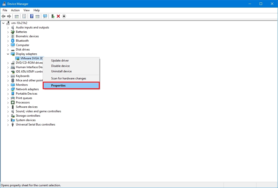 Свойства устройства и вкладка драйвера