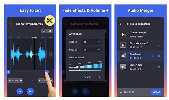 MP3 Cutter: выбор участка песни для нарезки