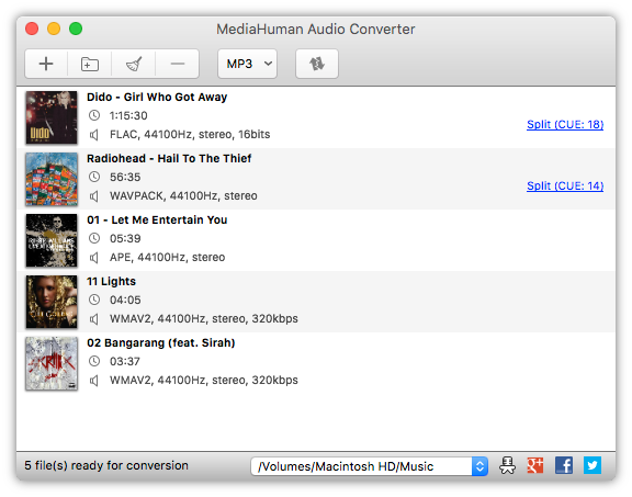MediaHuman Audio Converter на macOS