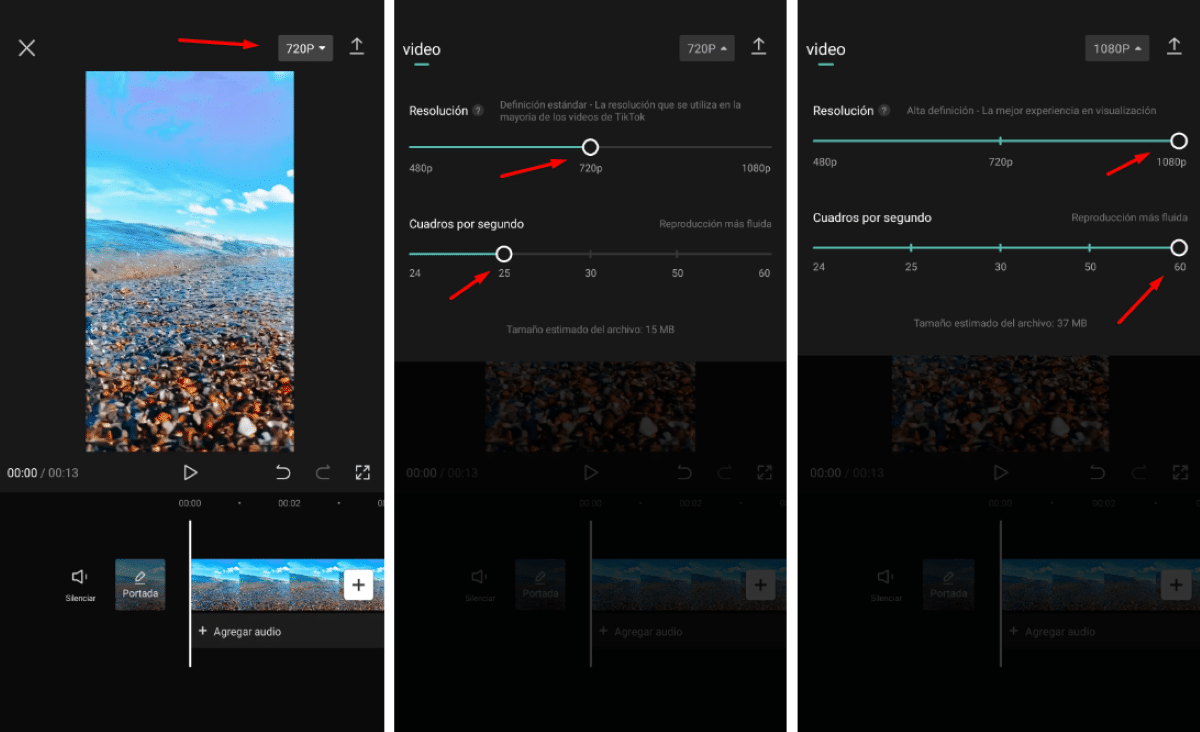 Улучшение качества видео в мобильном CapCut