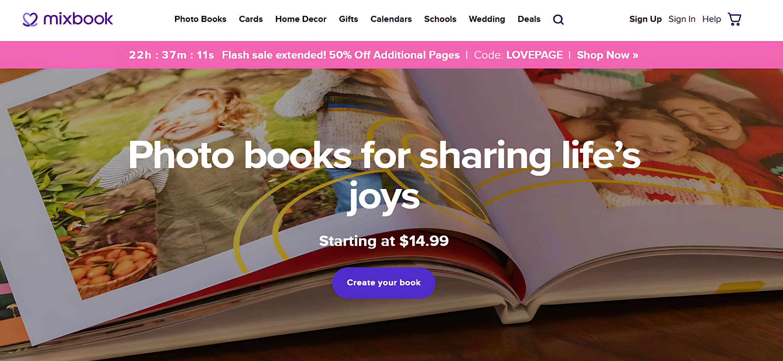 Mixbook — интерфейс сервиса