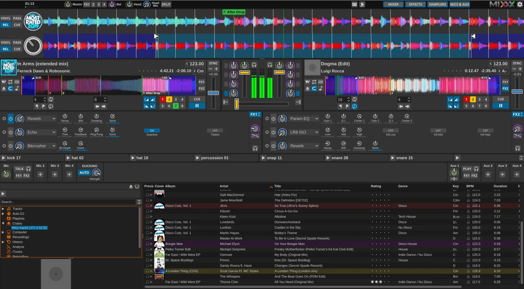 Скриншот Mixxx на Linux