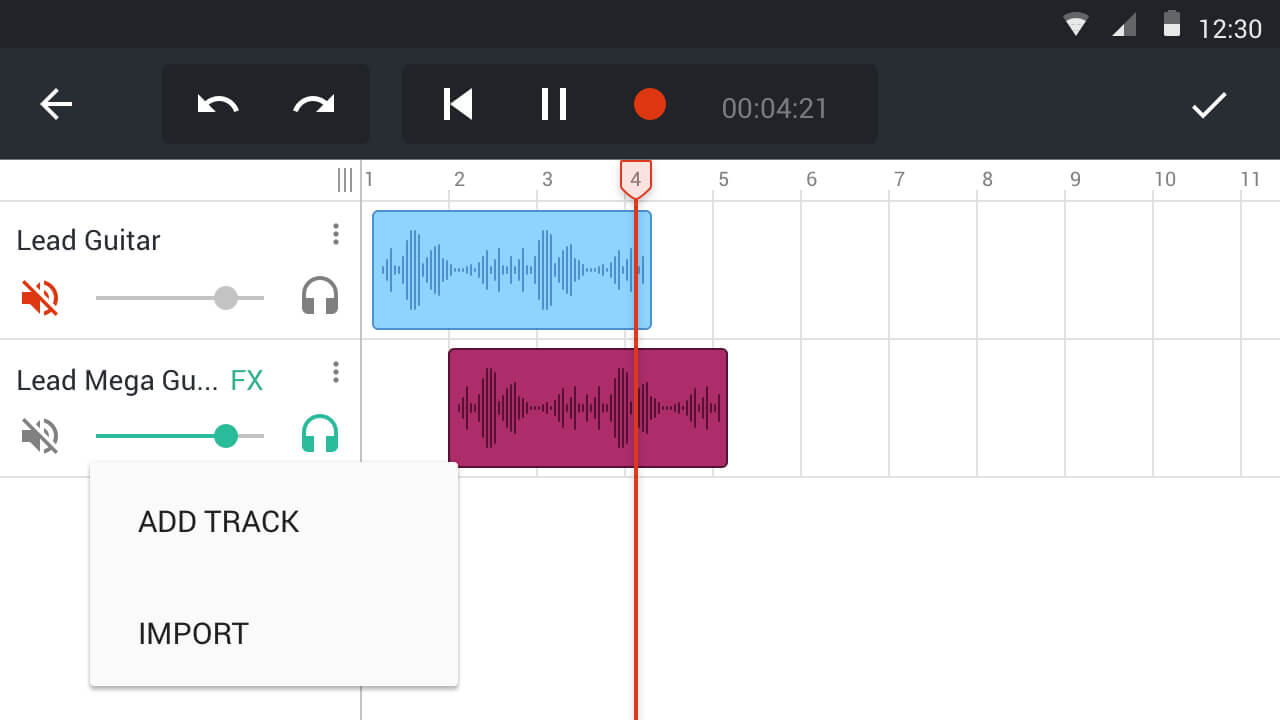 Интерфейс BandLab на Android