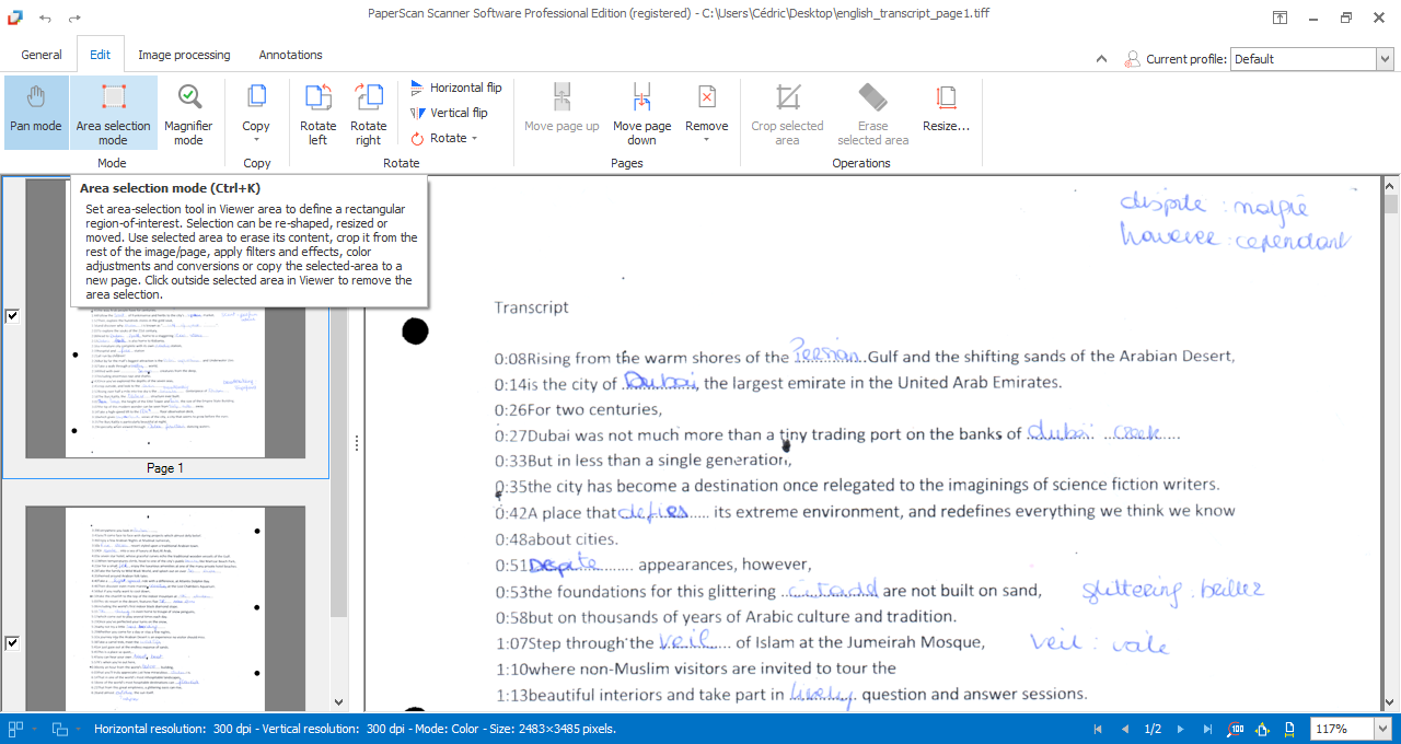 Интерфейс PaperScan