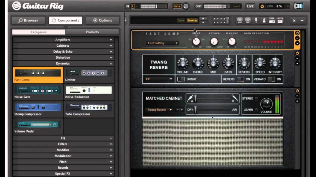 Интерфейс Guitar Rig