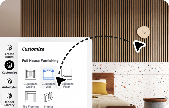 Инструменты отделки и кастомизации стен в Homestyler