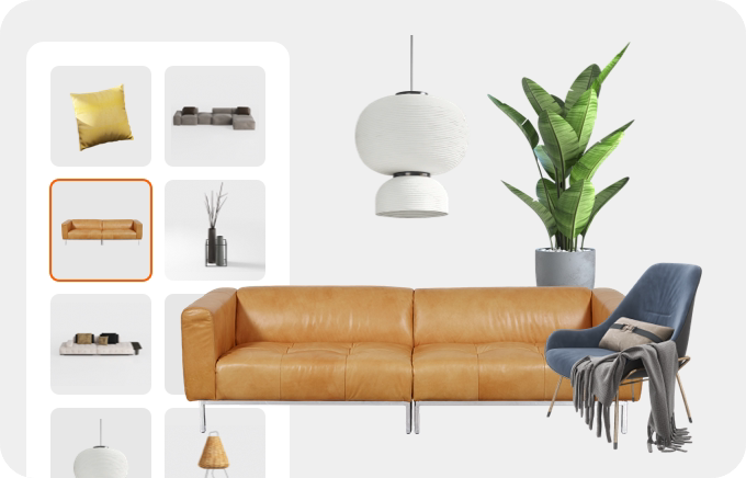 Работа с библиотекой моделей и drag-and-drop в Homestyler