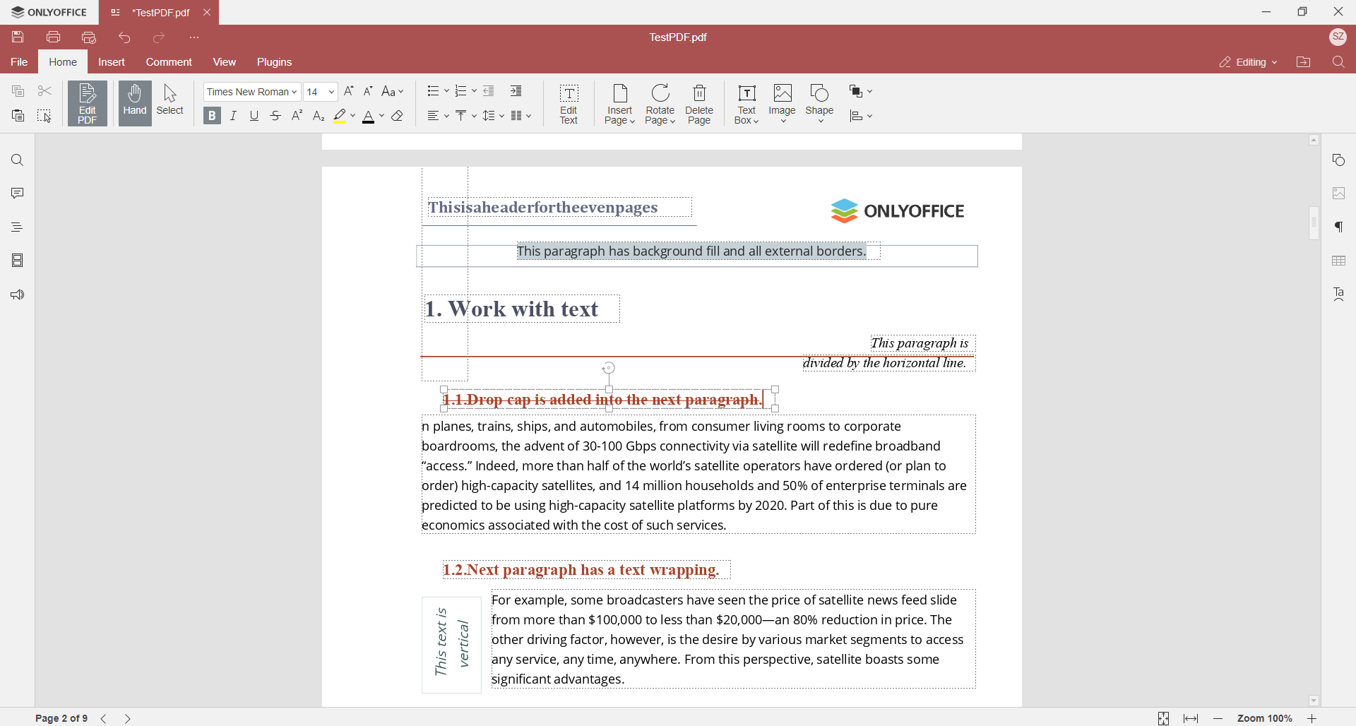 Скриншот ONLYOFFICE PDF Editor