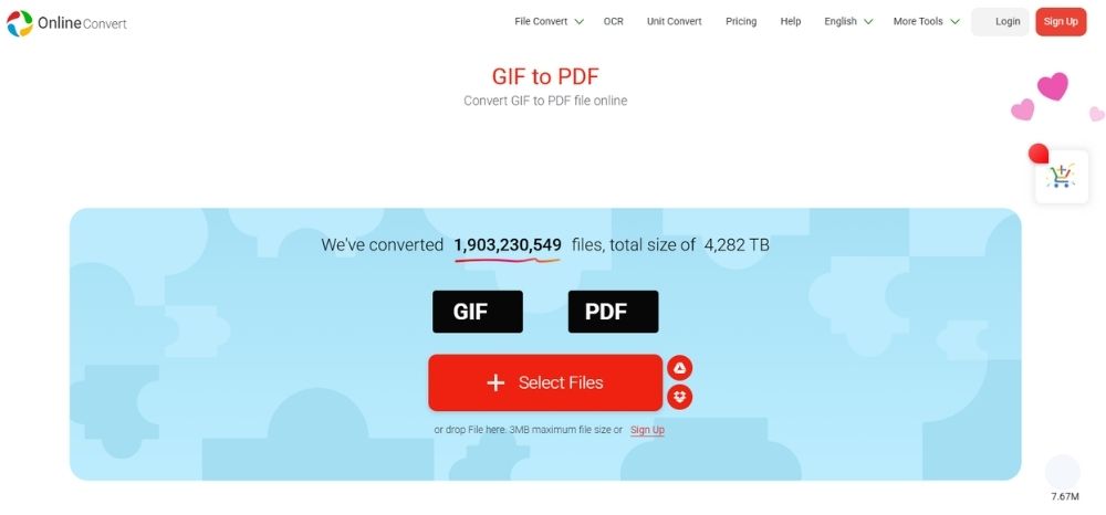 OnlineConvert GIF to PDF