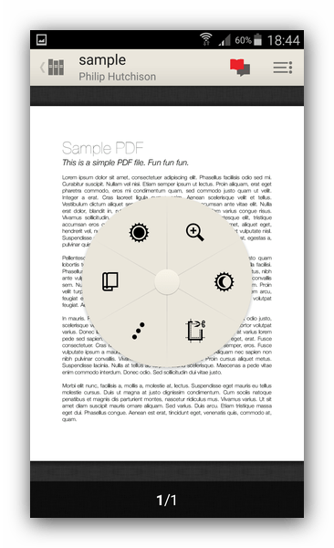 Открытый PDF-документ в PocketBook Reader