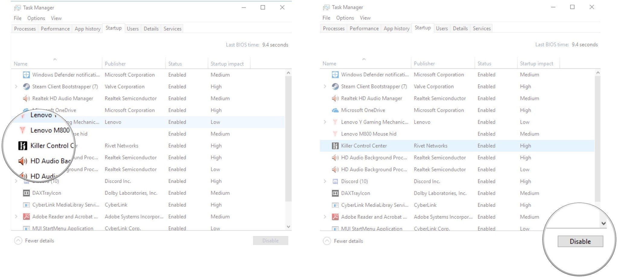 Отключение элементов автозагрузки
