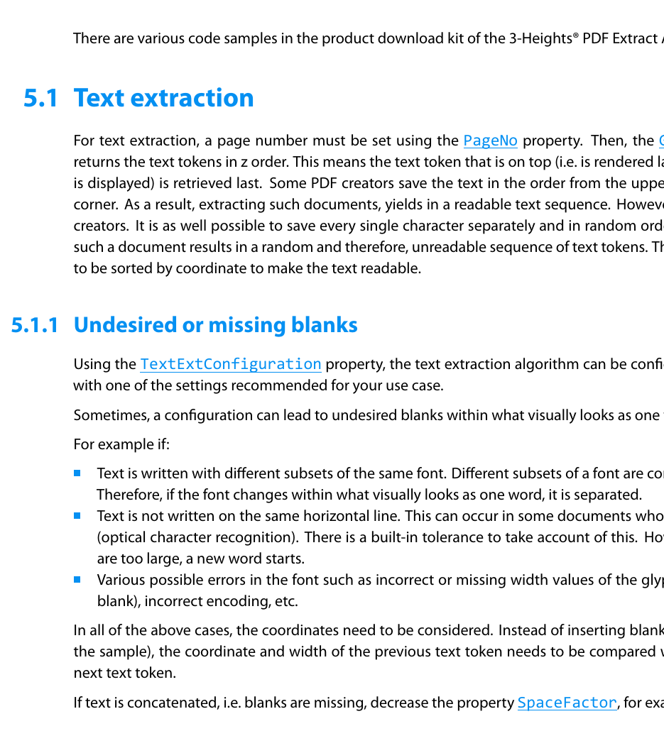Интерфейс и документация 3-Heights PDF Extract