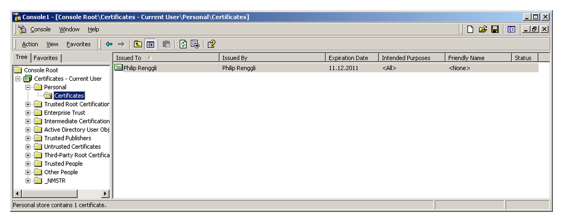 Хранилище сертификатов Windows