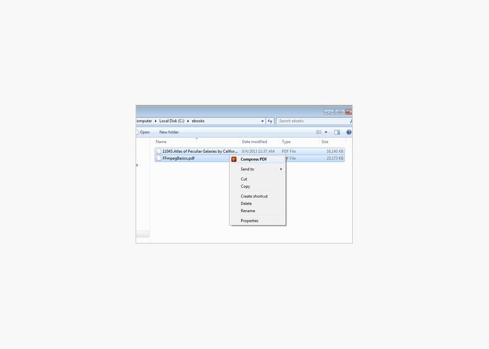 Команда Compress PDF в контекстном меню Проводника
