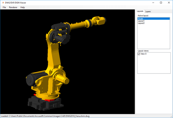 CAD-просмотрщик ImageGear с моделью промышленного робота