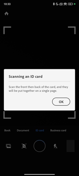 Adobe Acrobat Scan: обработка страницы