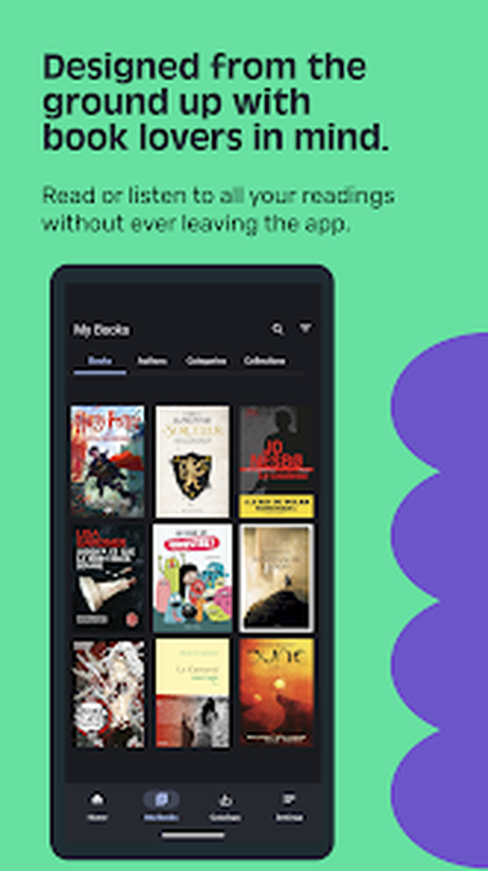 Книжная полка Aldiko на телефоне