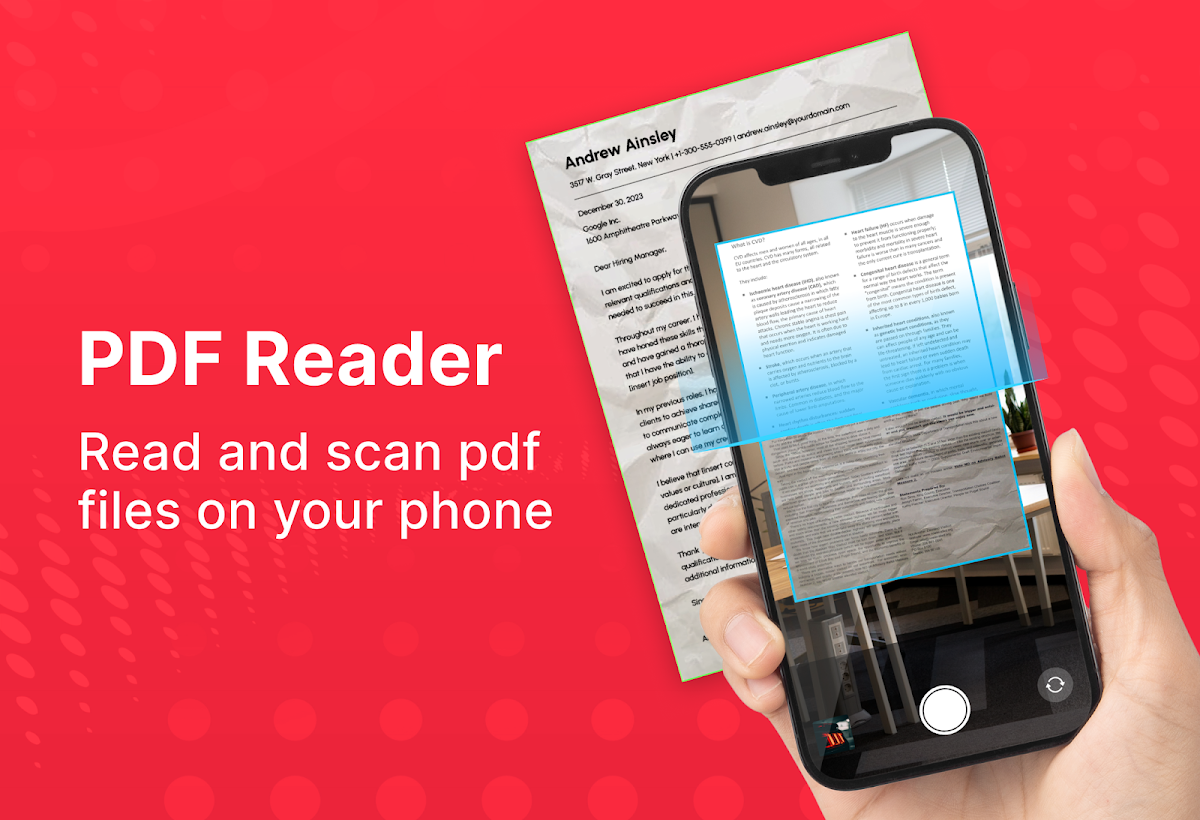Интерфейс All PDF Reader: сканирование документа камерой