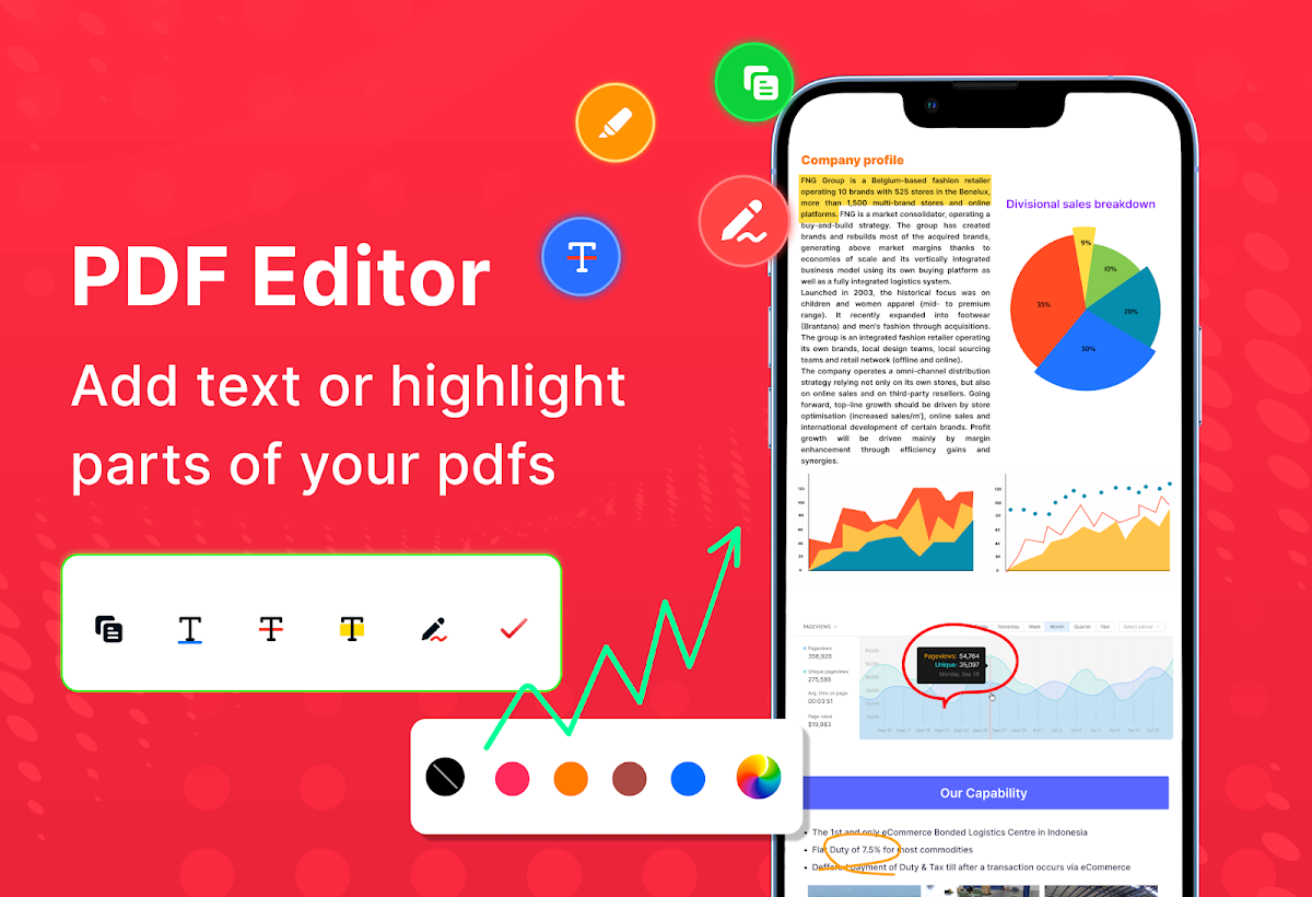 Интерфейс All PDF Reader: панель редактирования и аннотаций PDF