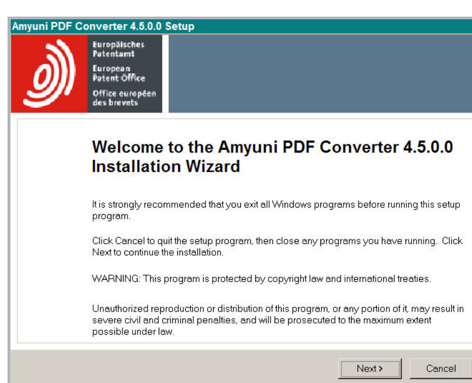 Мастер установки Amyuni PDF Converter