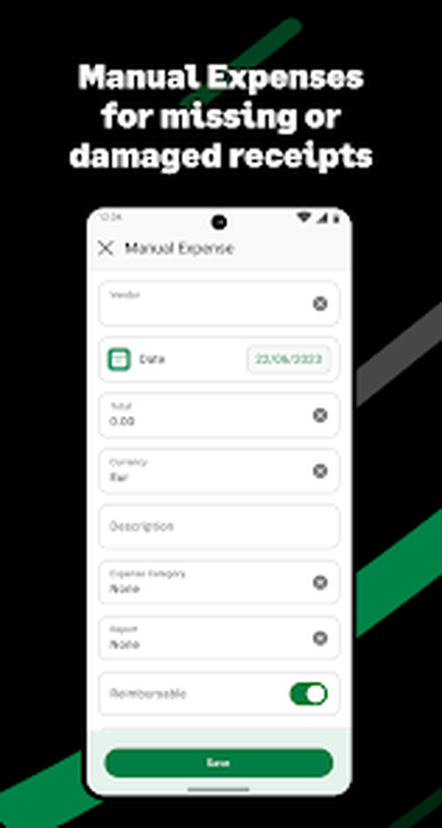 Форма ручного расхода в мобильном приложении AutoEntry