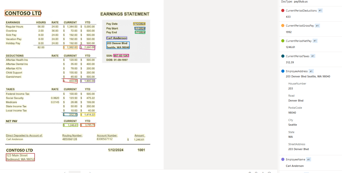 Извлечение полей из платежного листка