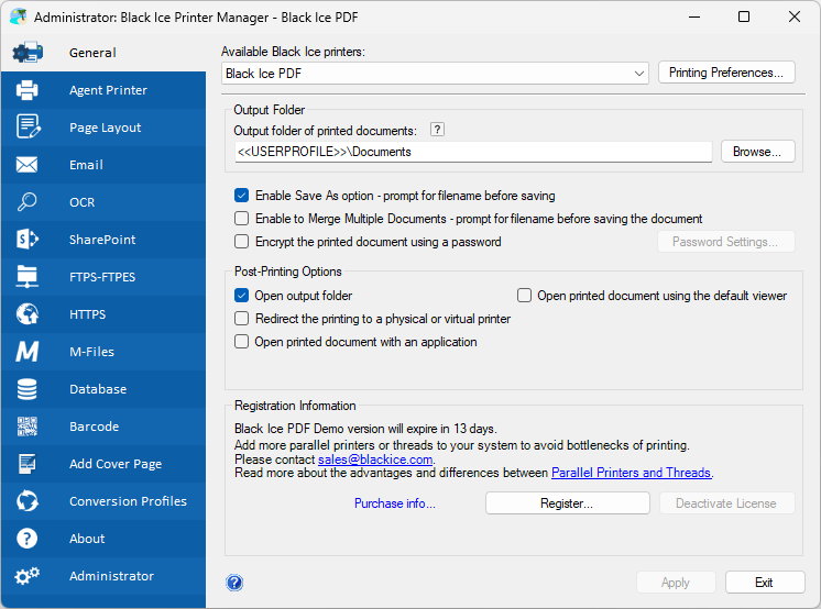 Интерфейс Black Ice PDF Printer Driver: Как устроен рабочий процесс печати в PDF