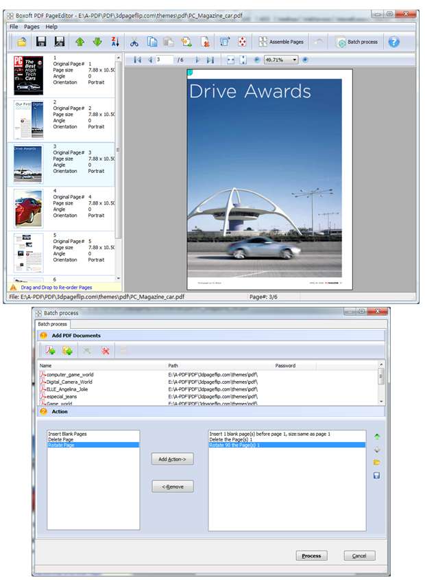 Скриншот Boxoft PDF Tools: Интерфейс Boxoft PDF Page Editor