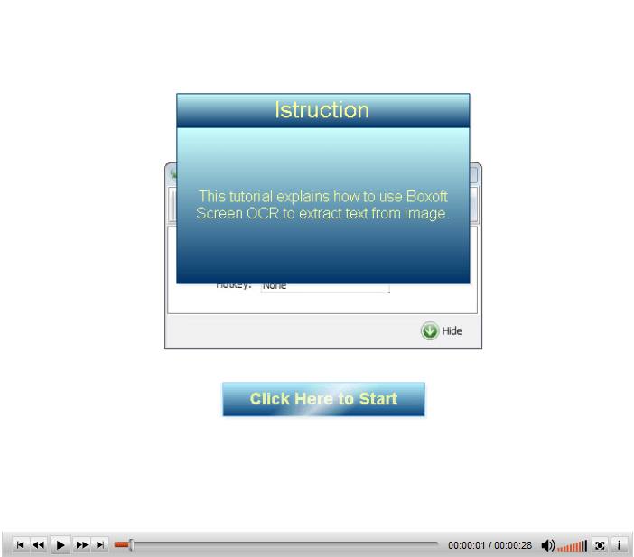 Кадр процесса выделения области в Boxoft Screen OCR