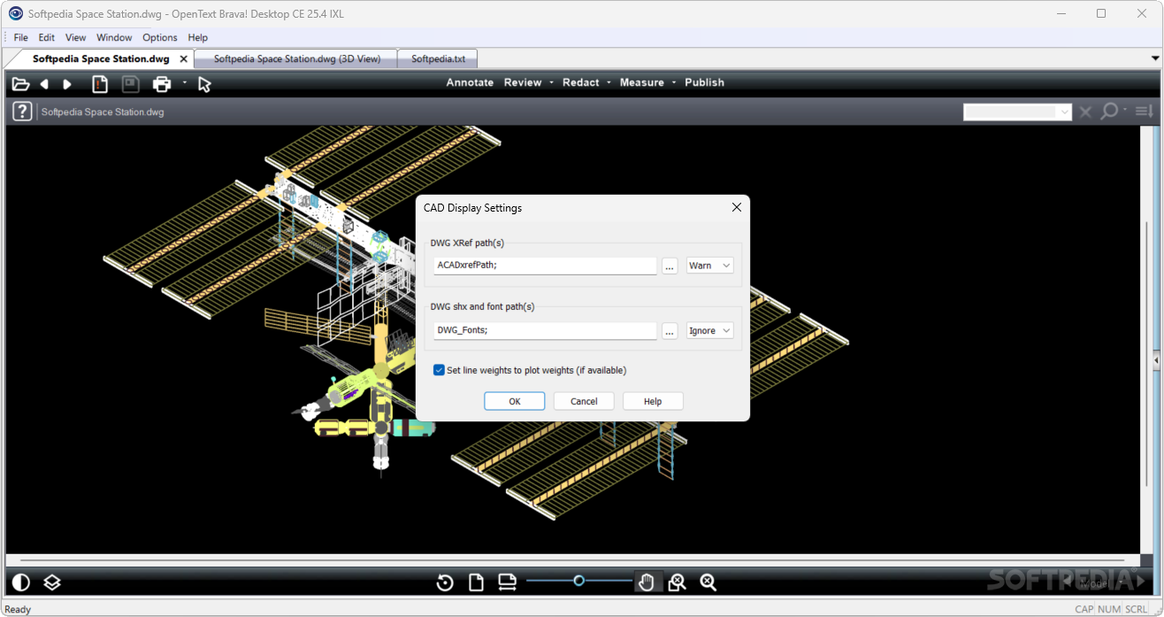 Параметры CAD-файла в Brava Desktop