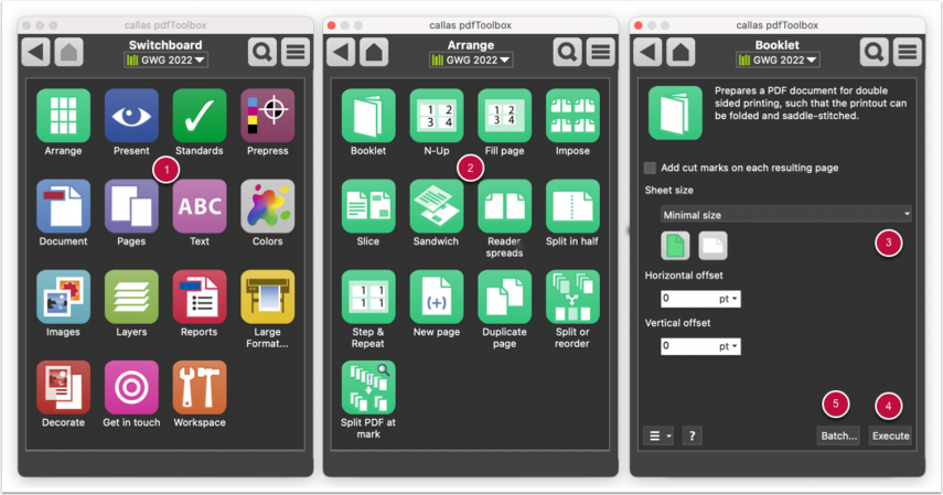 Скриншот callas pdfToolbox: Switchboard