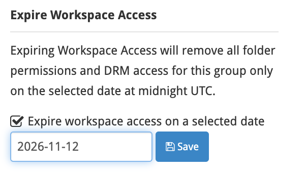Автоматическое истечение доступа к Workspace