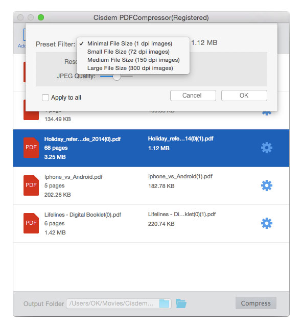 Интерфейс Cisdem PDF Compressor