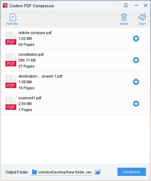 Интерфейс Cisdem PDF Compressor