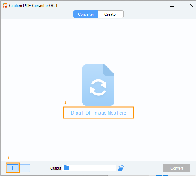 Добавление PDF и изображений в Cisdem PDF Converter OCR
