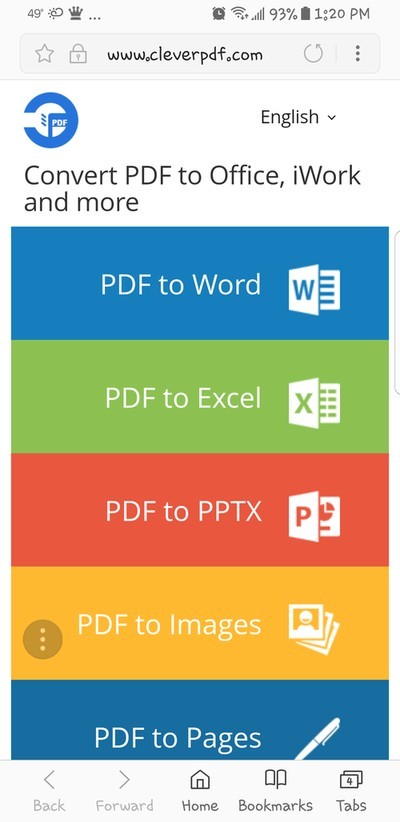 Вертикальная сетка CleverPDF на смартфоне