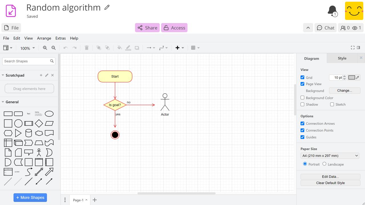 Редактор Diagram с блок-схемой