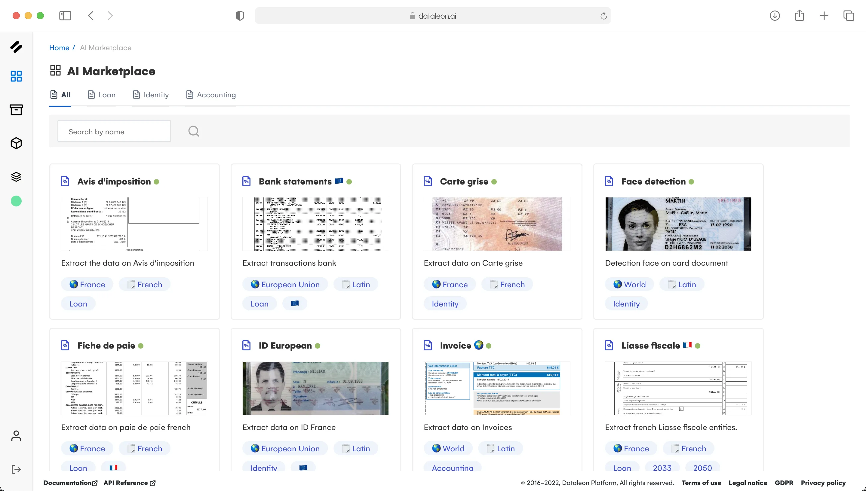 Каталог моделей Dataleon AI Marketplace