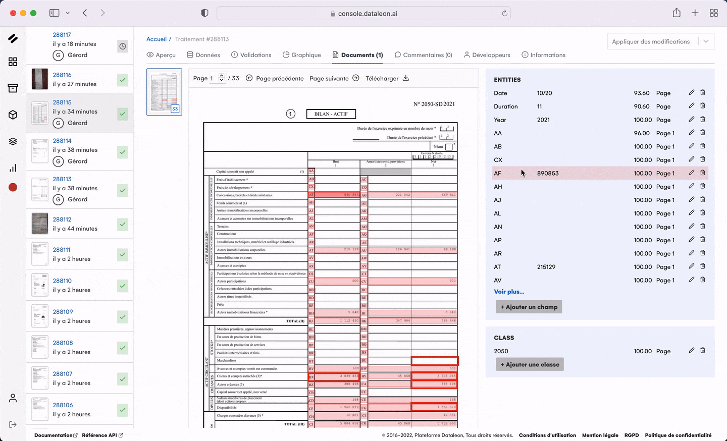Распознавание кодов и значений налоговой формы в Dataleon
